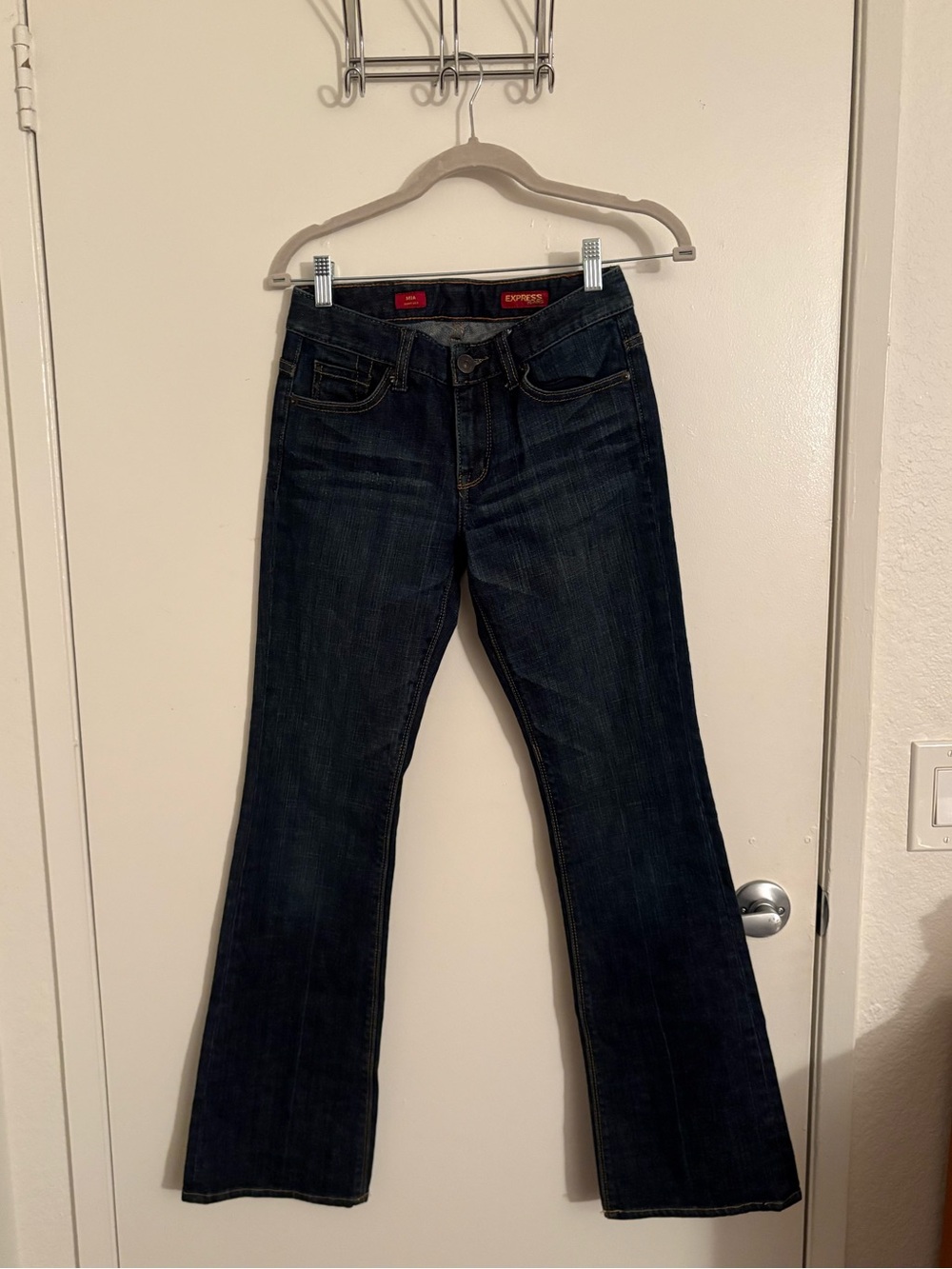 Express Dark Indigo Wide Leg Jeans
